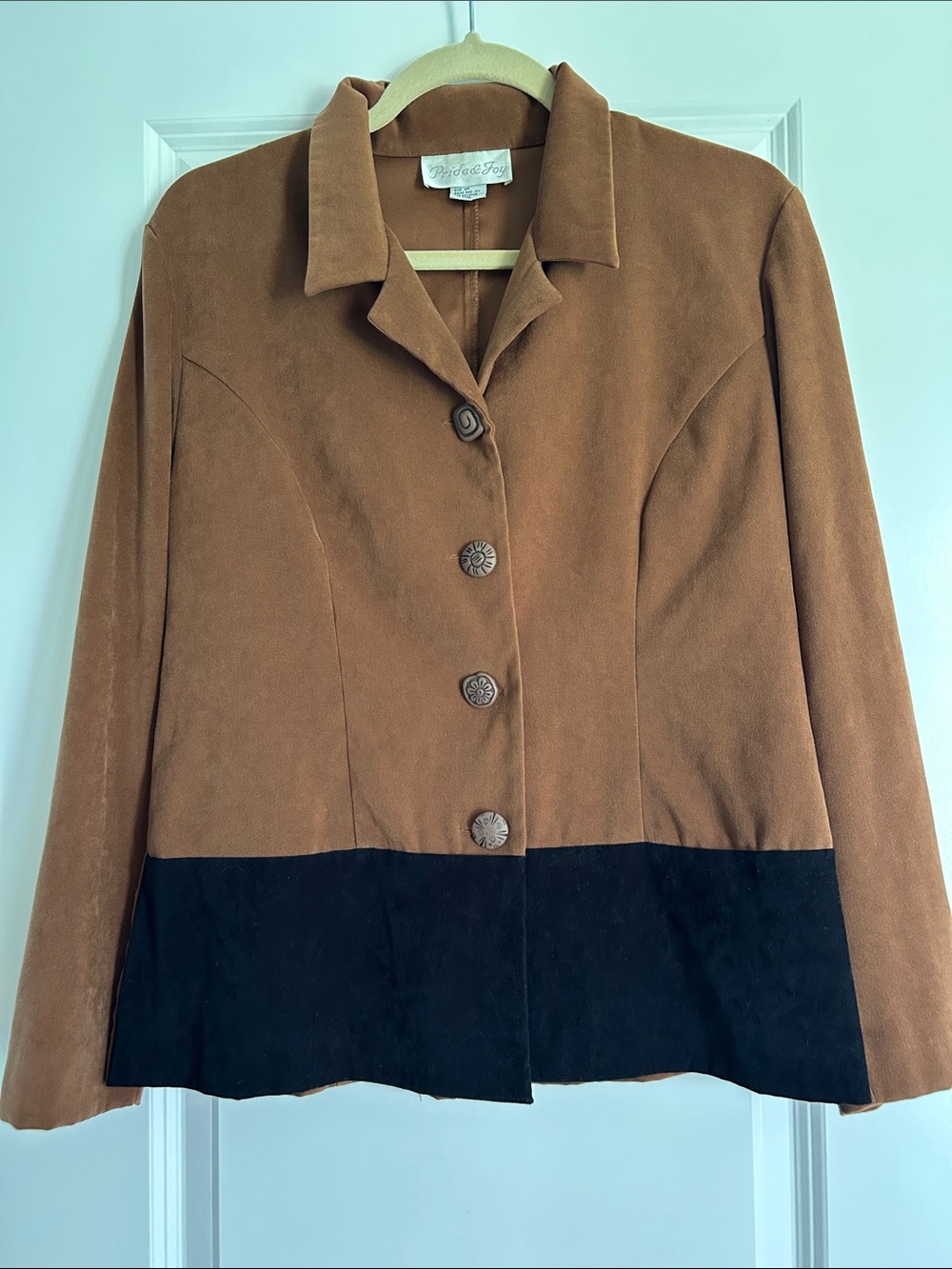 Tan and Black Suede Blazer by Pride & Joy